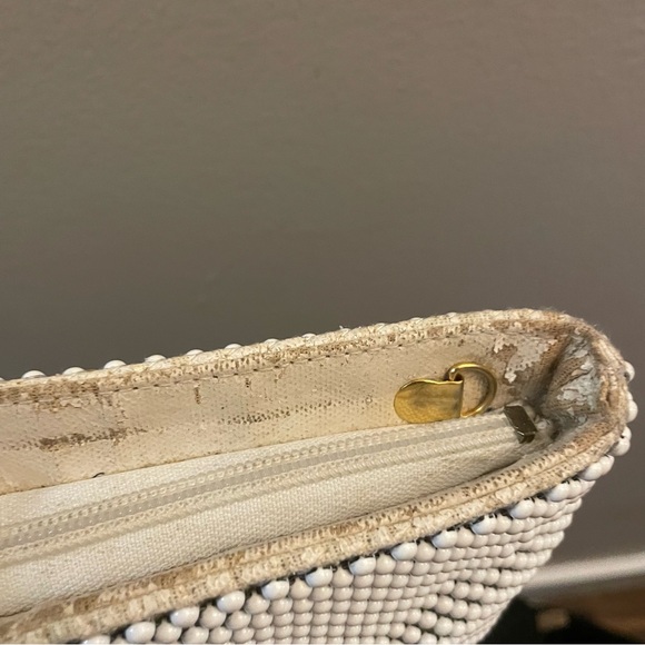 Vintage 80s ‘Bags By Marlo’ Ivory Bubble Chainmail Handbag w Gold Handles - EUC - Picture 10 of 16